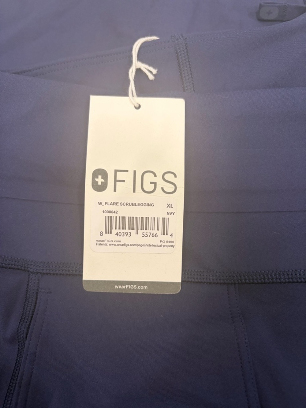 Figs Navy W Flare Scrublegging - XL Tag Visible